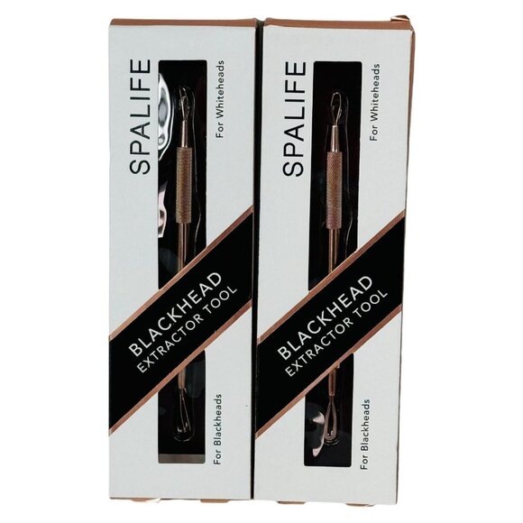 Spalife Blackhead Extractor Tool Non-Slip Stainless Steel Double-Ended (2-Pack) - Picture 1 of 4